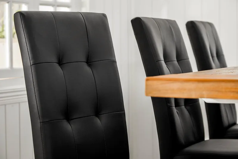 Lyon Förlängningsbar Matgrupp 200 cm med 6 Viktor Stol - Natur/Vit/Svart - Möbler - Bord & matgrupp - Matgrupp