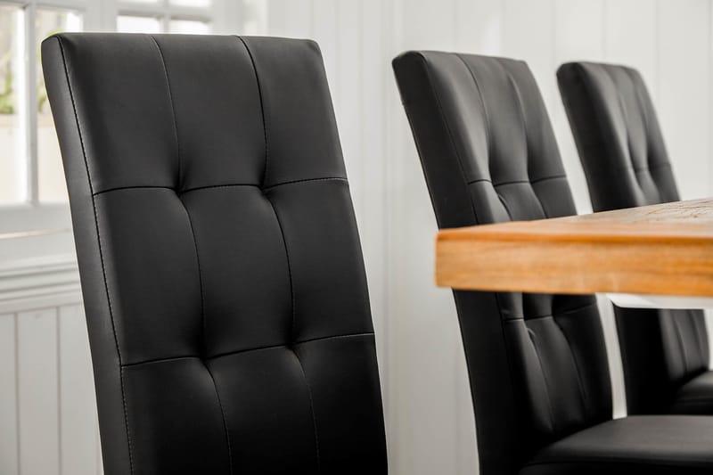 Lyon Förlängningsbar Matgrupp 200 cm med 6 Viktor Stol - Natur/Vit/Svart - Möbler - Bord & matgrupp - Matgrupp