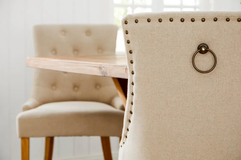 Lyon Förlängningsbar Matgrupp 200 cm med 6 Viktoria Fåtölj - Brunt Trä / Natur Beige - Möbler - Bord & matgrupp - Matgrupp