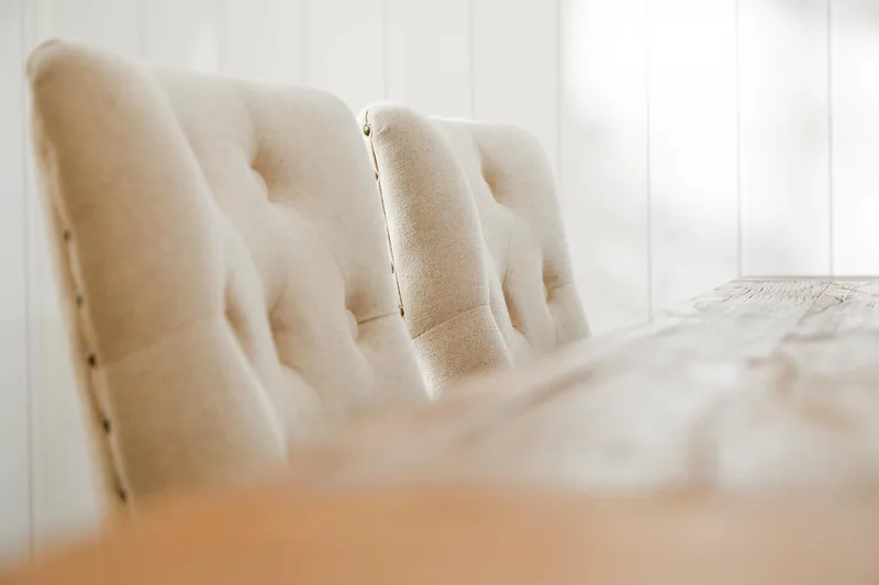 Lyon Förlängningsbar Matgrupp 200 cm med 6 Viktoria Fåtölj - Brunt Trä / Natur Beige - Möbler - Bord & matgrupp - Matgrupp