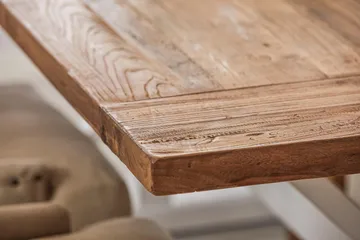 Lyon Förlängningsbar Matgrupp 200 cm med 6 Viktoria Stol Bloomington Natur/Vit/Beige Beige/White - Möbler - Bord & matgrupp - Matgrupp