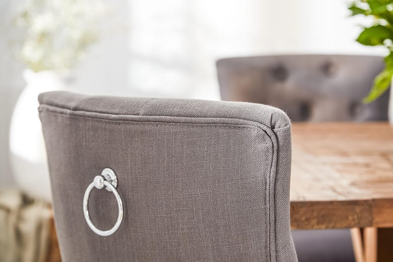 Lyon Förlängningsbar Matgrupp 200 cm med 6 Viktoria Stol - Natur/Grå/Vit - Möbler - Bord & matgrupp - Matgrupp