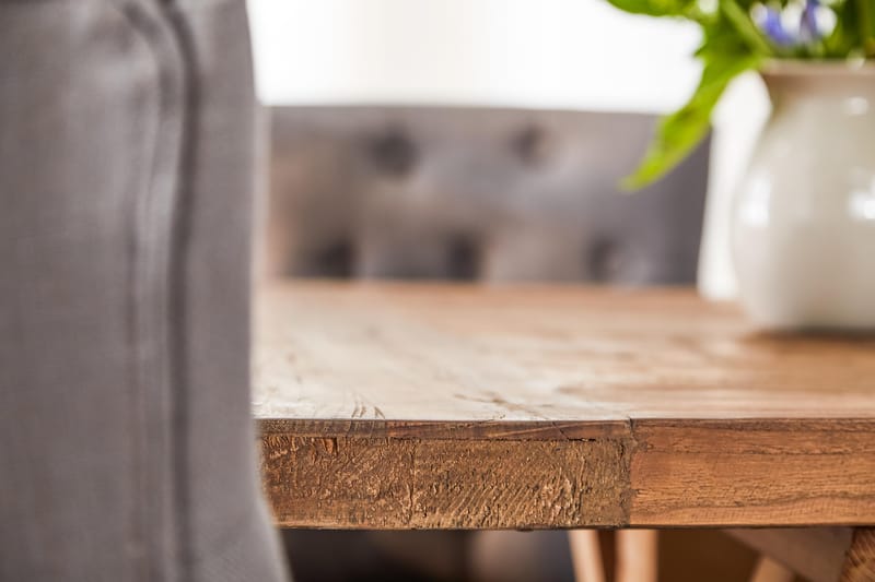 Lyon Förlängningsbar Matgrupp 200 cm med 6 Viktoria Stol - Natur/Grå/Vit - Möbler - Bord & matgrupp - Matgrupp