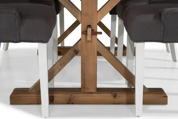 Lyon Förlängningsbar Matgrupp 200 cm med 6 Viktoria Stol - Natur/Grå/Vit - Möbler - Bord & matgrupp - Matgrupp