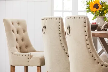 Lyon Förlängningsbar Matgrupp 200 cm med 6 Viktoria Stol - Natur/Vit/Beige - Möbler - Bord & matgrupp - Matgrupp