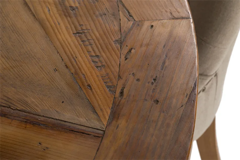 Lyon Matgrupp Ø150 cm Rund med 4 st Viktoria Stolar - Vintage Alm / Beige - Möbler - Bord & matgrupp - Matgrupp