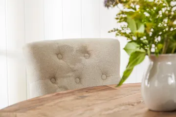 Lyon Matgrupp Ø150 cm Rund med 4 st Viktoria Stolar - Vintage Alm / Beige - Möbler - Bord & matgrupp - Matgrupp