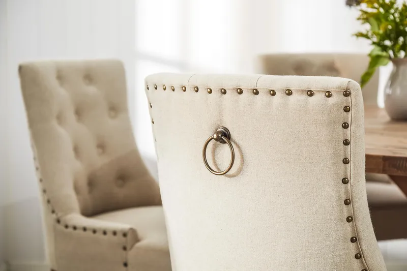 Lyon Matgrupp Ø150 cm Rund med 6 st Viktoria Stolar - Vintage Alm/Beige - Möbler - Bord & matgrupp - Matgrupp