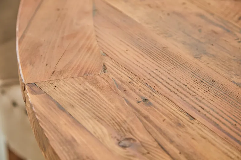 Lyon Matgrupp Ø150 cm Rund med 6 st Viktoria Stolar - Vintage Natur / Vit / Beige - Möbler - Bord & matgrupp - Matgrupp