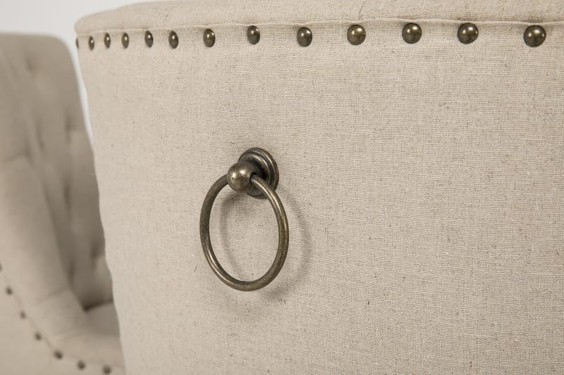 Lyon Matgrupp Ø150 cm Rund med 6 st Viktoria Stolar - Vintage Natur / Vit / Beige - Möbler - Bord & matgrupp - Matgrupp