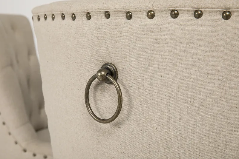 Lyon Matgrupp Ø150 cm Rund med 6 st Viktoria Stolar - Vintage Natur / Vit / Beige - Möbler - Bord & matgrupp - Matgrupp