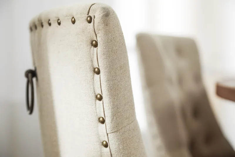 Lyon Matgrupp Ø150 cm Rund med 6 st Viktoria Stolar - Vintage Natur / Vit / Beige - Möbler - Bord & matgrupp - Matgrupp