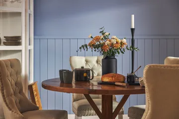 Lyon Matgrupp 120 cm Rund inkl 4 Bergviken Stolar - Brun - Möbler - Bord & matgrupp - Matgrupp