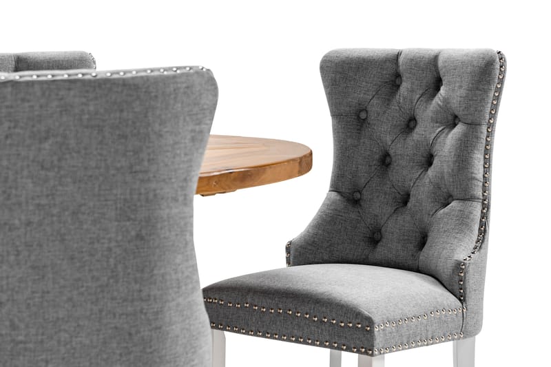 Lyon Matgrupp 120 cm Rund inkl 4 Bergviken Stolar - Brun - Möbler - Bord & matgrupp - Matgrupp