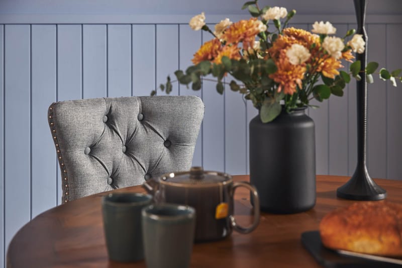 Lyon Matgrupp 120 cm Rund inkl 4 Bergviken Stolar - Brun - Möbler - Bord & matgrupp - Matgrupp