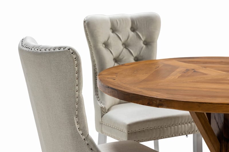 Lyon Matgrupp 120 cm Rund inkl 4 Bergviken Stolar - Brun - Möbler - Bord & matgrupp - Matgrupp