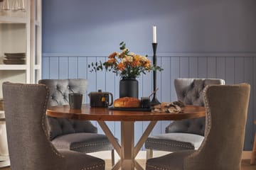 Lyon Matgrupp 120 cm Rund inkl 4 Bergviken Stolar - Brun/Vit - Möbler - Bord & matgrupp - Matgrupp