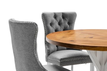 Lyon Matgrupp 120 cm Rund inkl 4 Bergviken Stolar - Brun/Vit - Möbler - Bord & matgrupp - Matgrupp