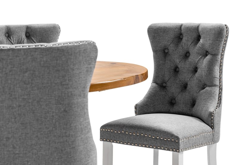 Lyon Matgrupp 120 cm Rund inkl 4 Bergviken Stolar - Brun/Vit - Möbler - Bord & matgrupp - Matgrupp