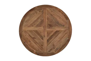 Lyon Matgrupp 150 cm Rund med 4 Tuva Fåtölj - Vintage Alm/Brun PU - Möbler - Bord & matgrupp - Matgrupp