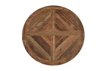 Lyon Matgrupp 150 cm Rund med 4 Tuva Fåtölj - Vintage Alm/Brun PU - Möbler - Bord & matgrupp - Matgrupp