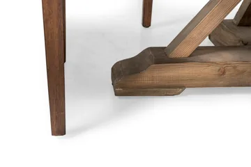 Lyon Matgrupp 150 cm Rund med 4 Tuva Fåtölj - Vintage Alm/Brun PU - Möbler - Bord & matgrupp - Matgrupp