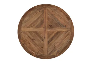 Lyon Matgrupp 150 cm Rund med 4 Tuva Fåtölj - Vintage Alm/Vit/Brun PU - Möbler - Bord & matgrupp - Matgrupp