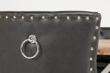 Lyon Matgrupp 150 cm Rund med 4 Tuva Fåtölj - Vintage Alm/Vit/Svart PU - Möbler - Bord & matgrupp - Matgrupp