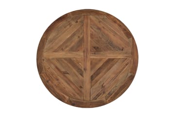 Lyon Matgrupp 150 cm Rund med 6 Tuva Fåtölj - Vintage Alm/Vit/Brun PU - Möbler - Bord & matgrupp - Matgrupp