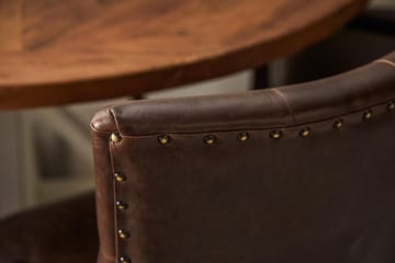 Lyon Matgrupp 150 cm Rund med 6 Tuva Fåtölj - Vintage Alm/Vit/Brun PU - Möbler - Bord & matgrupp - Matgrupp