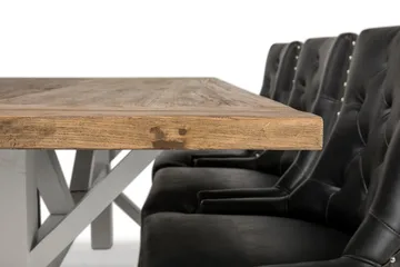 Lyon Matgrupp 200 cm med 6 Tuva Fåtölj - Natur/Vit/Svart - Möbler - Bord & matgrupp - Matgrupp