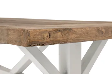 Lyon Matgrupp 200 cm med 6 Viktoria Stol - Natur/Vit/Grå - Möbler - Bord & matgrupp - Matgrupp