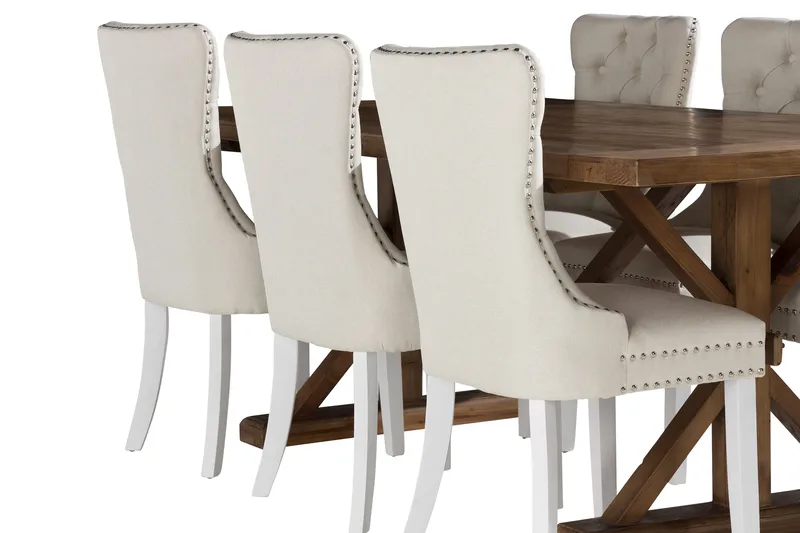 Lyon Matgrupp 200x100 cm inkl 6 Bergviken Stolar - Brun - Möbler - Bord & matgrupp - Matgrupp