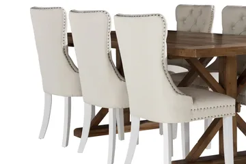 Lyon Matgrupp 200x100 cm inkl 6 Bergviken Stolar - Brun - Möbler - Bord & matgrupp - Matgrupp