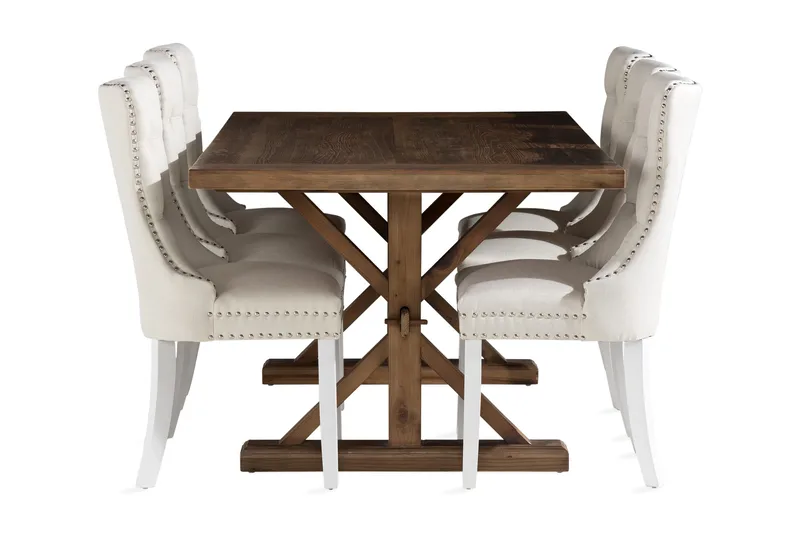 Lyon Matgrupp 200x100 cm inkl 6 Bergviken Stolar - Brun - Möbler - Bord & matgrupp - Matgrupp