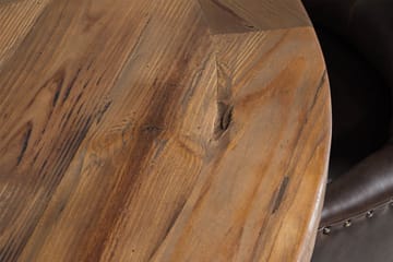 Lyon Matgrupp Rund med 4 st Tuva Fåtölj Konstläder - Trä/Mörkbrun - Möbler - Bord & matgrupp - Matgrupp