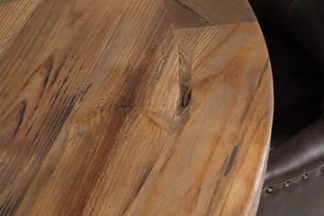 Lyon Matgrupp Rund med 4 st Tuva Fåtölj Konstläder - Trä/Mörkbrun - Möbler - Bord & matgrupp - Matgrupp