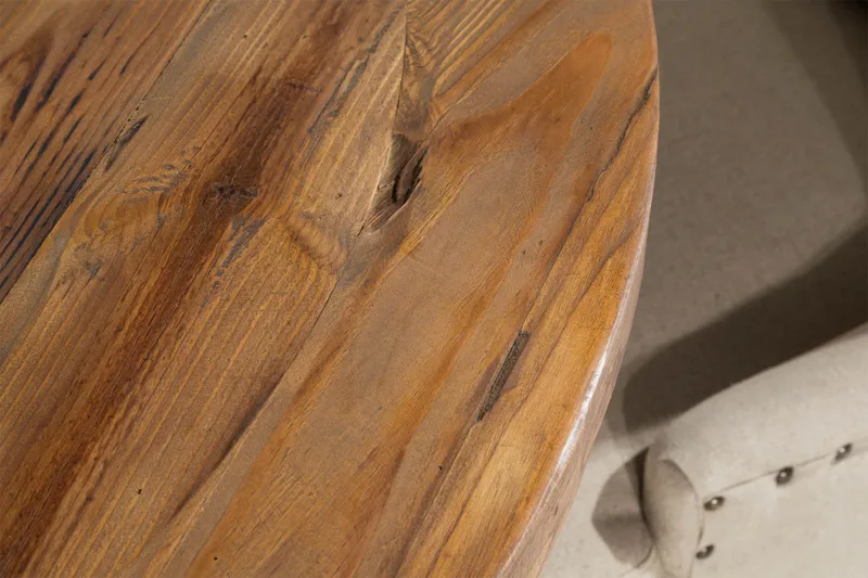 Lyon Matgrupp Rund med 4 st Viktoria Fåtölj - Trä / Beige - Möbler - Bord & matgrupp - Matgrupp