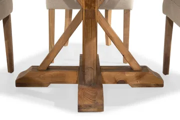 Lyon Matgrupp Rund med 4 st Viktoria Fåtölj - Trä / Beige - Möbler - Bord & matgrupp - Matgrupp