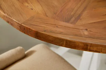 Lyon Matgrupp Rund med 4 st Viktoria Fåtölj - Trä/Vit/Beige - Möbler - Bord & matgrupp - Matgrupp