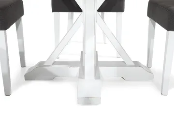 Lyon Matgrupp Rund med 4 st Viktoria Fåtölj - Trä/Vit/Grå - Möbler - Bord & matgrupp - Matgrupp