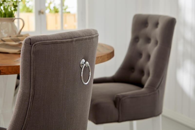 Lyon Matgrupp Rund med 4 st Viktoria Fåtölj - Trä/Vit/Grå - Möbler - Bord & matgrupp - Matgrupp