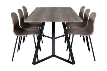 Malvina Matgrupp 180 cm inkl 6 Kullersbro Stolar - Grå/Svart/Beige - Möbler - Bord & matgrupp - Matgrupp