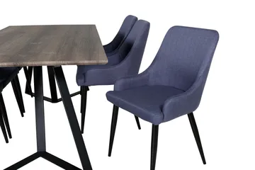 Malvina Matgrupp 180 cm inkl 6 Ridones Stolar - Grå/Svart/Blå - Möbler - Bord & matgrupp - Matgrupp