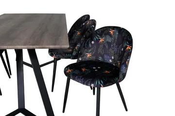 Malvina Matgrupp 180 cm inkl 6 Sedavi Stolar - Grå/Svart/Blå - Möbler - Bord & matgrupp - Matgrupp