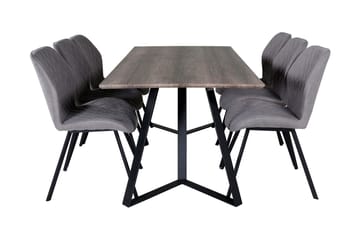 Malvina Matgrupp 180 cm inkl 6 Sumoas Stolar - Grå/Svart - Möbler - Bord & matgrupp - Matgrupp