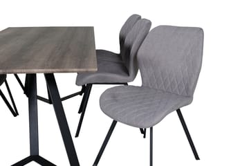 Malvina Matgrupp 180 cm inkl 6 Sumoas Stolar - Grå/Svart - Möbler - Bord & matgrupp - Matgrupp