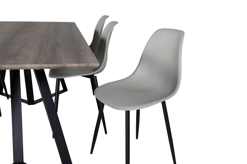 Malvina Matgrupp 180 cm inkl 6 Ypas Stolar - Grå/Svart - Möbler - Bord & matgrupp - Matgrupp