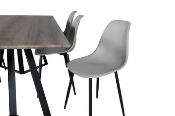 Malvina Matgrupp 180 cm inkl 6 Ypas Stolar - Grå/Svart - Möbler - Bord & matgrupp - Matgrupp