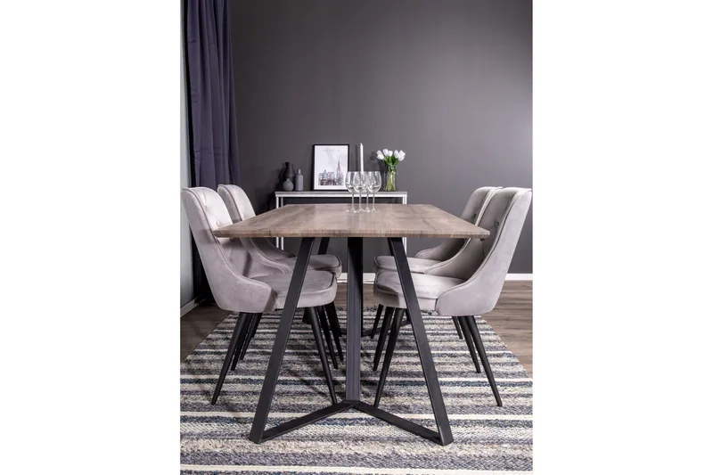 Malvina Matgrupp med 4 Valerie Lyx Sammetsstolar - Möbler - Bord & matgrupp - Matgrupp